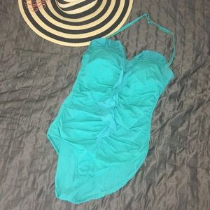 Aqua Ruffle One Piece